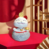 Maxbell Lucky Cat Figurine Car Decorations for Spring Festival Entrance Cabinet Desk Style A