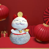 Maxbell Lucky Cat Figurine Car Decorations for Spring Festival Entrance Cabinet Desk Style A