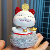 Maxbell Lucky Cat Figurine Car Decorations for Spring Festival Entrance Cabinet Desk Style A