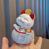 Maxbell Lucky Cat Figurine Car Decorations for Spring Festival Entrance Cabinet Desk Style A