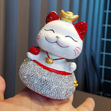 Maxbell Lucky Cat Figurine Car Decorations for Spring Festival Entrance Cabinet Desk Style B