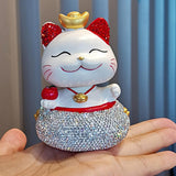 Maxbell Lucky Cat Figurine Car Decorations for Spring Festival Entrance Cabinet Desk Style B