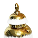 Maxbell Ceramic Flower Vase Ginger Jar with Lid Temple Jar for Bookshelf Shelf Decor 27cmx60cm