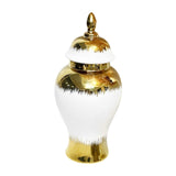 Maxbell Ceramic Flower Vase Ginger Jar with Lid Temple Jar for Bookshelf Shelf Decor 21cmx45cm