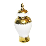 Maxbell Ceramic Flower Vase Storage Jar with Lid Handicraft for Party Desktop Modern 15x35cm