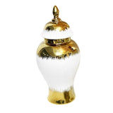 Maxbell Ceramic Flower Vase Storage Jar with Lid Handicraft for Party Desktop Modern 15x35cm