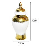 Maxbell Ceramic Flower Vase Storage Jar with Lid Handicraft for Party Desktop Modern 15x30cm