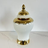 Maxbell Ceramic Flower Vase Storage Jar with Lid Handicraft for Party Desktop Modern 17.5x31.5cm