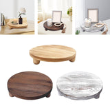 Maxbell Decorative Riser Table Rustic Wood Riser Stand for Display Soap Dish Dessert light brown