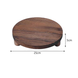 Maxbell Decorative Riser Table Rustic Wood Riser Stand for Display Soap Dish Dessert dark brown