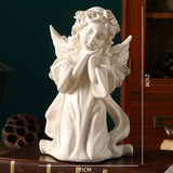 Maxbell Praying Angel Statue Hand Carved Angel Sculpture for Porch Desktop Bookshelf Style A