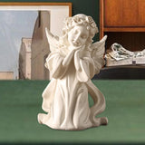 Maxbell Praying Angel Statue Hand Carved Angel Sculpture for Porch Desktop Bookshelf Style A