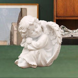 Maxbell Praying Angel Statue Hand Carved Angel Sculpture for Porch Desktop Bookshelf Style B