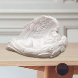Maxbell Praying Angel Statue Hand Carved Angel Sculpture for Porch Desktop Bookshelf Style D