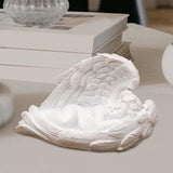 Maxbell Praying Angel Statue Hand Carved Angel Sculpture for Porch Desktop Bookshelf Style D