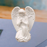 Maxbell Praying Angel Statue Hand Carved Angel Sculpture for Porch Desktop Bookshelf Style E