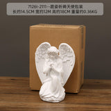 Maxbell Praying Angel Statue Hand Carved Angel Sculpture for Porch Desktop Bookshelf Style E