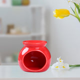 Maxbell Ceramic Essential Oil Burner Wax Melt Burner for Living Room Bedroom Balcony Red