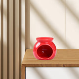 Maxbell Ceramic Essential Oil Burner Wax Melt Burner for Living Room Bedroom Balcony Red