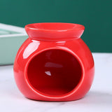 Maxbell Ceramic Essential Oil Burner Wax Melt Burner for Living Room Bedroom Balcony Red