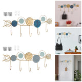 Maxbell Coat Rack Decorative Portable behind Door Hanger for Kitchen Windows Outdoor Blue