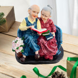 Maxbell Elderly Couple Figurine Valentines Day Gifts for Entrance Cabinet Shelf Desk