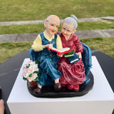 Maxbell Elderly Couple Figurine Valentines Day Gifts for Entrance Cabinet Shelf Desk