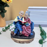 Maxbell Elderly Couple Figurine Valentines Day Gifts for Entrance Cabinet Shelf Desk