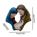 Maxbell Holy Family Nativity Figurine Tabletop Ornament for Indoor Bedroom Fireplace
