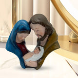 Maxbell Holy Family Nativity Figurine Tabletop Ornament for Indoor Bedroom Fireplace