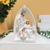 Maxbell Christmas Nativity Figurine Resin Sculpture for Office Fireplace Living Room