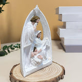 Maxbell Christmas Nativity Figurine Resin Sculpture for Office Fireplace Living Room