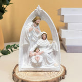 Maxbell Christmas Nativity Figurine Resin Sculpture for Office Fireplace Living Room