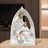 Maxbell Christmas Nativity Figurine Resin Sculpture for Office Fireplace Living Room