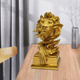 Maxbell Lion Sculpture Desktop Figurine 3D Lion Statue for Office Bedroom Decoration