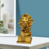 Maxbell Lion Sculpture Desktop Figurine 3D Lion Statue for Office Bedroom Decoration