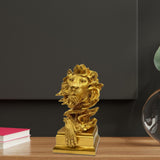 Maxbell Lion Sculpture Desktop Figurine 3D Lion Statue for Office Bedroom Decoration