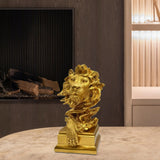 Maxbell Lion Sculpture Desktop Figurine 3D Lion Statue for Office Bedroom Decoration