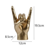 Maxbell Rock Hand Gesture Statue Art Finger Sculpture for Apartment Living Room Cafe Left Hand