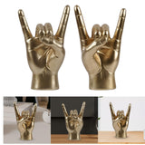 Maxbell Rock Hand Gesture Statue Art Finger Sculpture for Apartment Living Room Cafe Left Hand