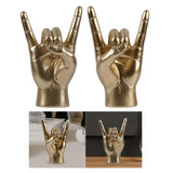 Maxbell Rock Hand Gesture Statue Art Finger Sculpture for Apartment Living Room Cafe Left Hand