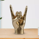 Maxbell Rock Hand Gesture Statue Art Finger Sculpture for Apartment Living Room Cafe Left Hand