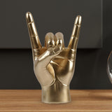 Maxbell Rock Hand Gesture Statue Art Finger Sculpture for Apartment Living Room Cafe Left Hand