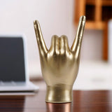 Maxbell Rock Hand Gesture Statue Art Finger Sculpture for Apartment Living Room Cafe Left Hand