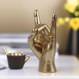 Maxbell Rock Hand Gesture Statue Art Finger Sculpture for Apartment Living Room Cafe Left Hand