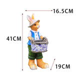 Maxbell Rabbit Garden Statue Craft Durable Animal Sculpture for Cafe Hotel Apartment Boy