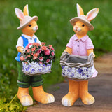Maxbell Rabbit Garden Statue Craft Durable Animal Sculpture for Cafe Hotel Apartment Boy
