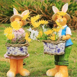 Maxbell Rabbit Garden Statue Craft Durable Animal Sculpture for Cafe Hotel Apartment Boy