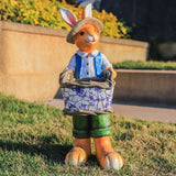 Maxbell Rabbit Garden Statue Craft Durable Animal Sculpture for Cafe Hotel Apartment Boy