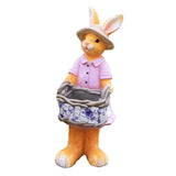 Maxbell Rabbit Garden Statue Craft Durable Animal Sculpture for Cafe Hotel Apartment Girl